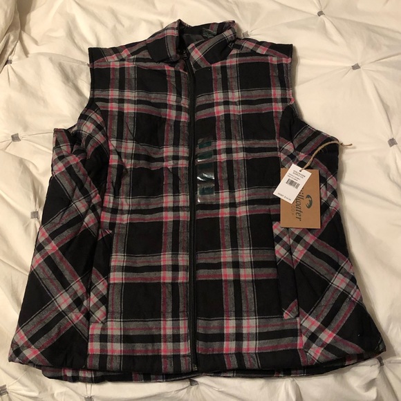 Stillwater Supply Co. Jackets & Blazers - Stillwater Just Be You Plaid Print Zip Up Vest